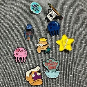 SpongeBob SquarePants Enamel Pin Set of 9 Mermaid Man Barnacle Boy Doodle Bob